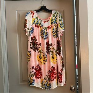 Anthropologie floral drapy dress